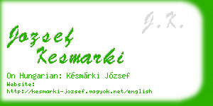 jozsef kesmarki business card